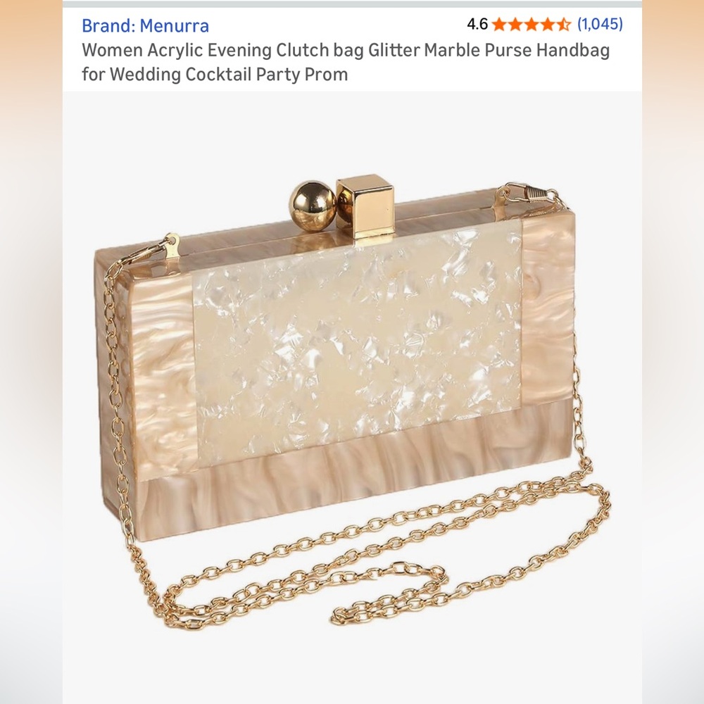 Amazon Acrylic Clutch with Gold Chain